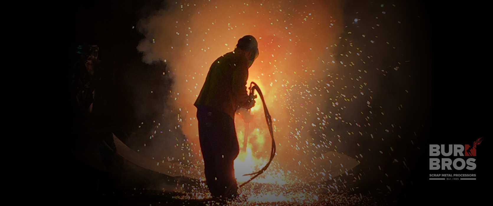 Picture of torchman cutting galvanized coils
